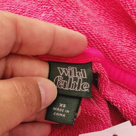 Wild Fable Seamed Hooded Sweatshirt Magenta Size XS - Picture 8 of 10